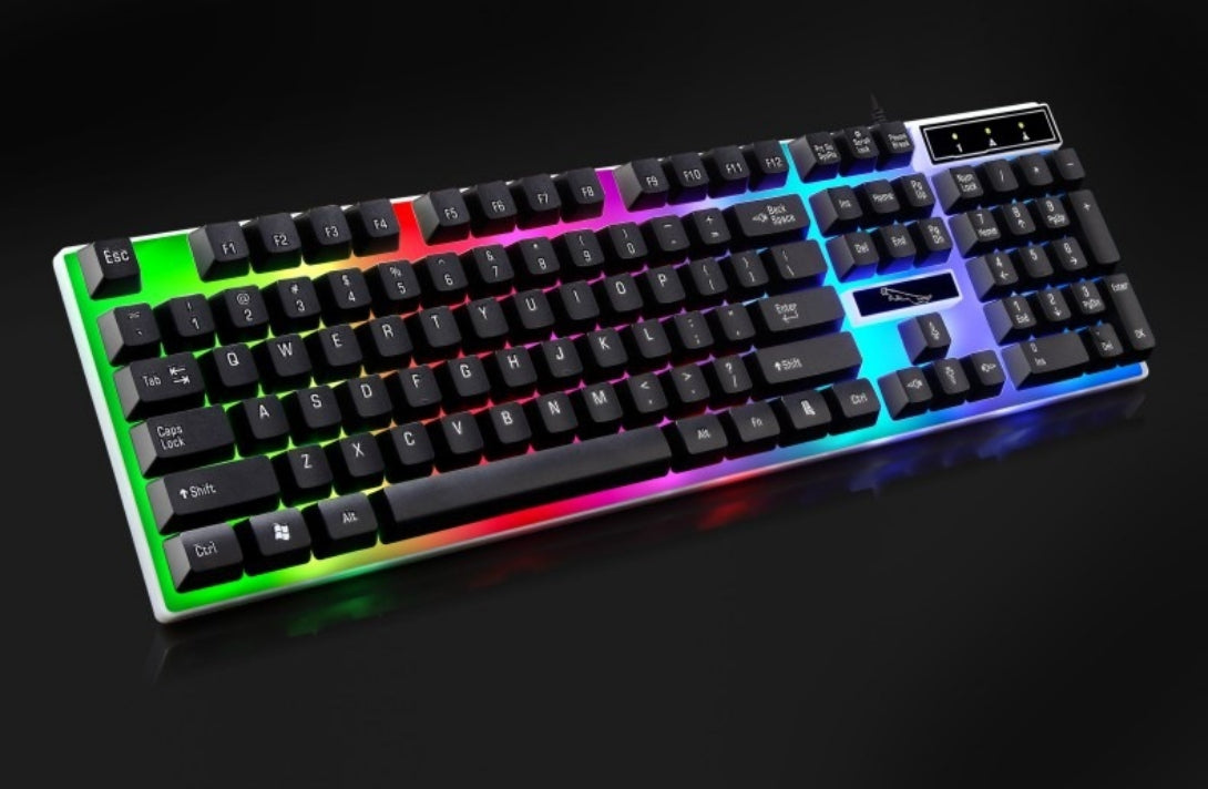 RGB Wired Gaming Keyboard and Mouse Combo Set (Black Lighting)