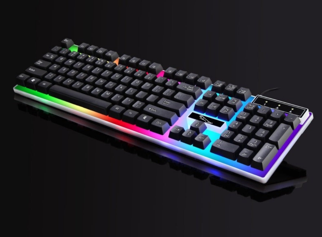 RGB Wired Gaming Keyboard and Mouse Combo Set (Black Lighting)