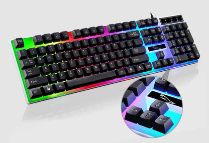 RGB Wired Gaming Keyboard and Mouse Combo Set (Black Lighting)