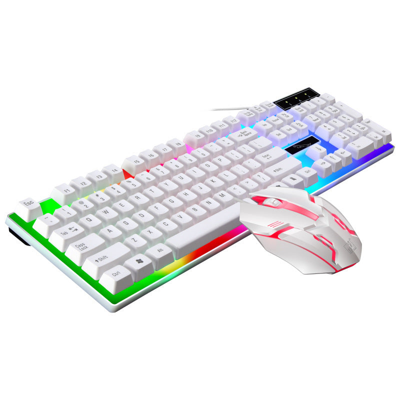 RGB Wired Gaming Keyboard and Mouse Combo Set (White Lighting)