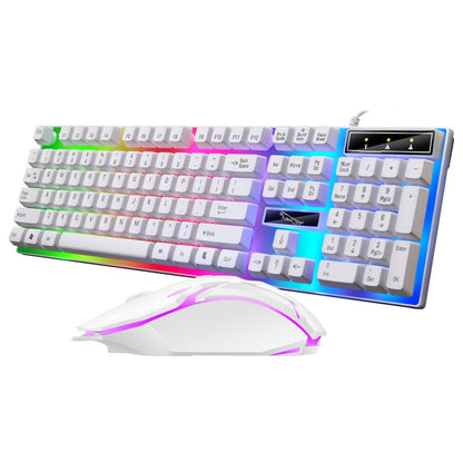 RGB Wired Gaming Keyboard and Mouse Combo Set (White Lighting)