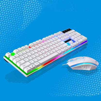 RGB Wired Gaming Keyboard and Mouse Combo Set (White Lighting)