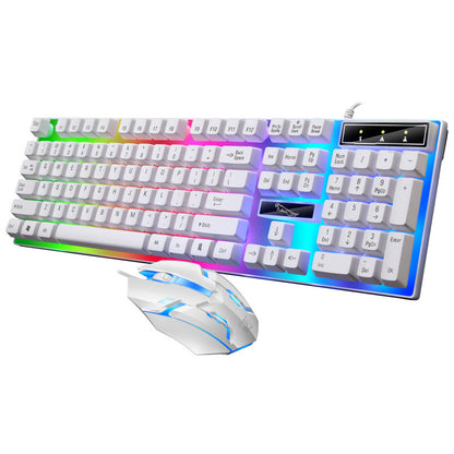 RGB Wired Gaming Keyboard and Mouse Combo Set (White Lighting)