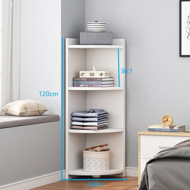 Inspire 4 Tier Stylish Wooden Corner Shelf Unit (White)