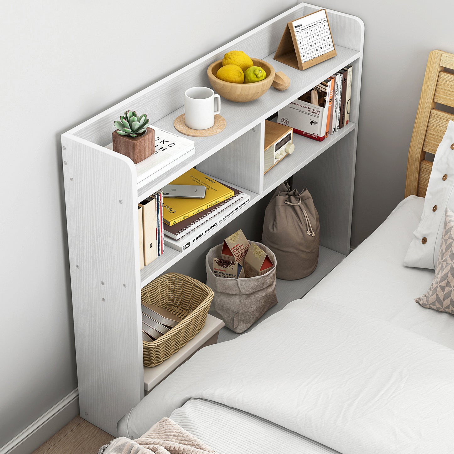 Ambassador Console Table Tall Narrow Bedside Table (White)