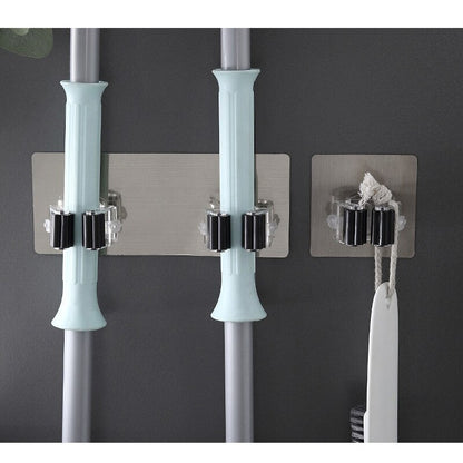 2-Rack Wall Mounted Mop Organiser Holder Hanger