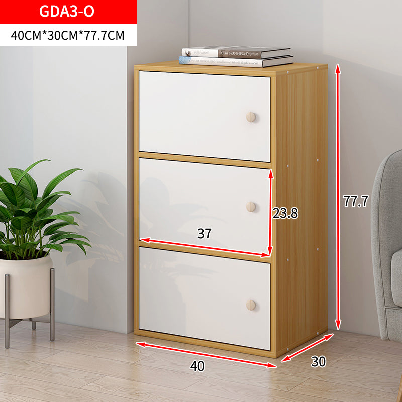 3-Tier Cascade Organizer Storage Cabinet Bookcase with Doors