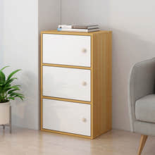 3-Tier Cascade Organizer Storage Cabinet Bookcase with Doors