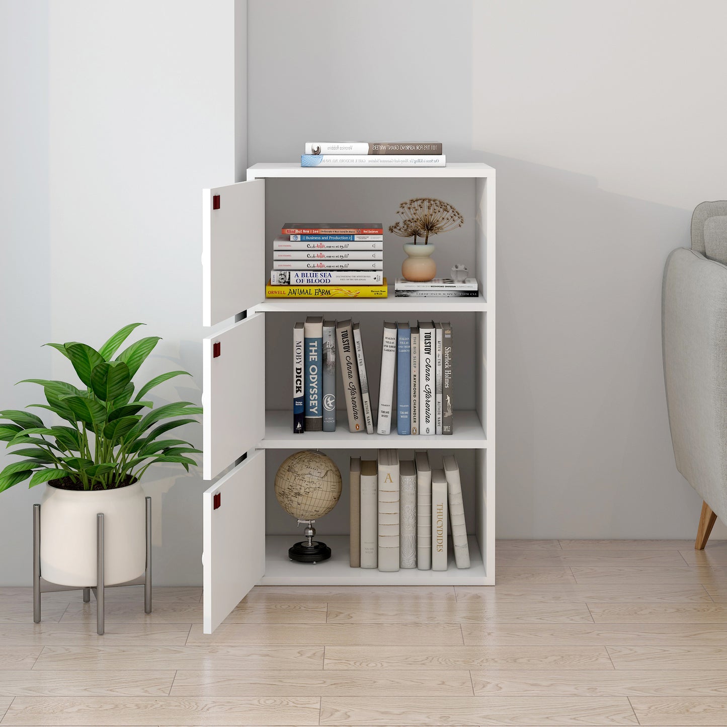 3-Tier Cascade Organizer Cabinet Chest of Drawers (White)