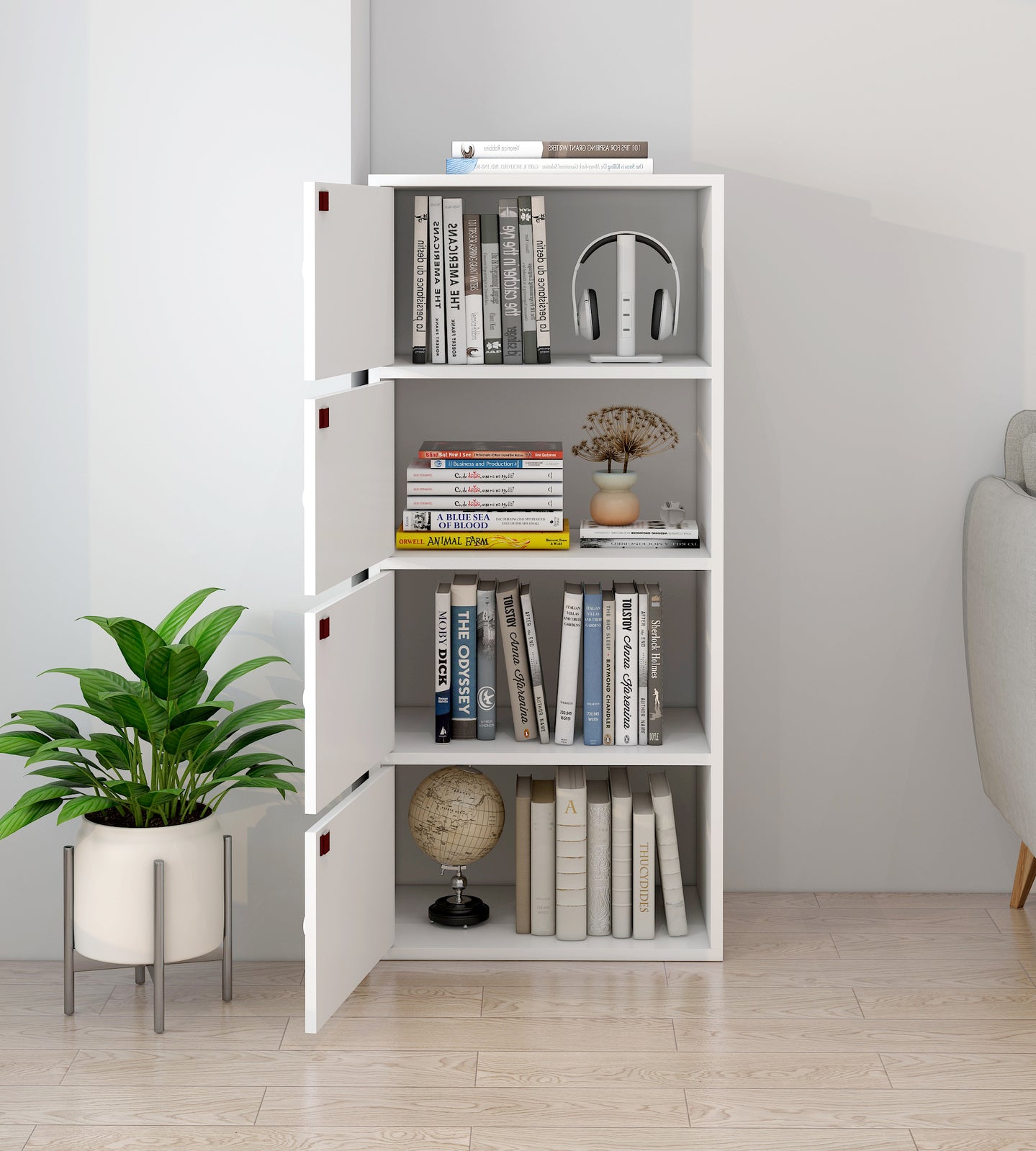 4-Tier Cascade Organizer Cabinet Chest of Drawers (White)