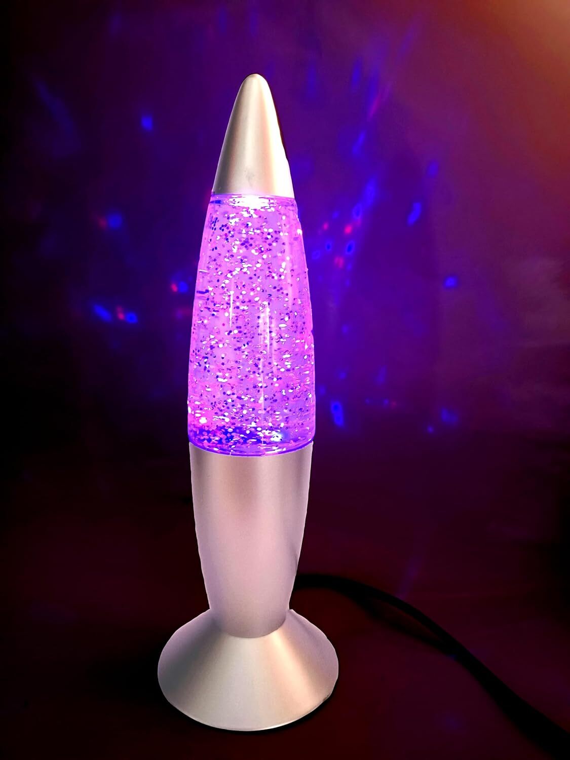 Glitter Motion Mini Lava Lamp Color-Changing Sparkling LED Portable Night Light