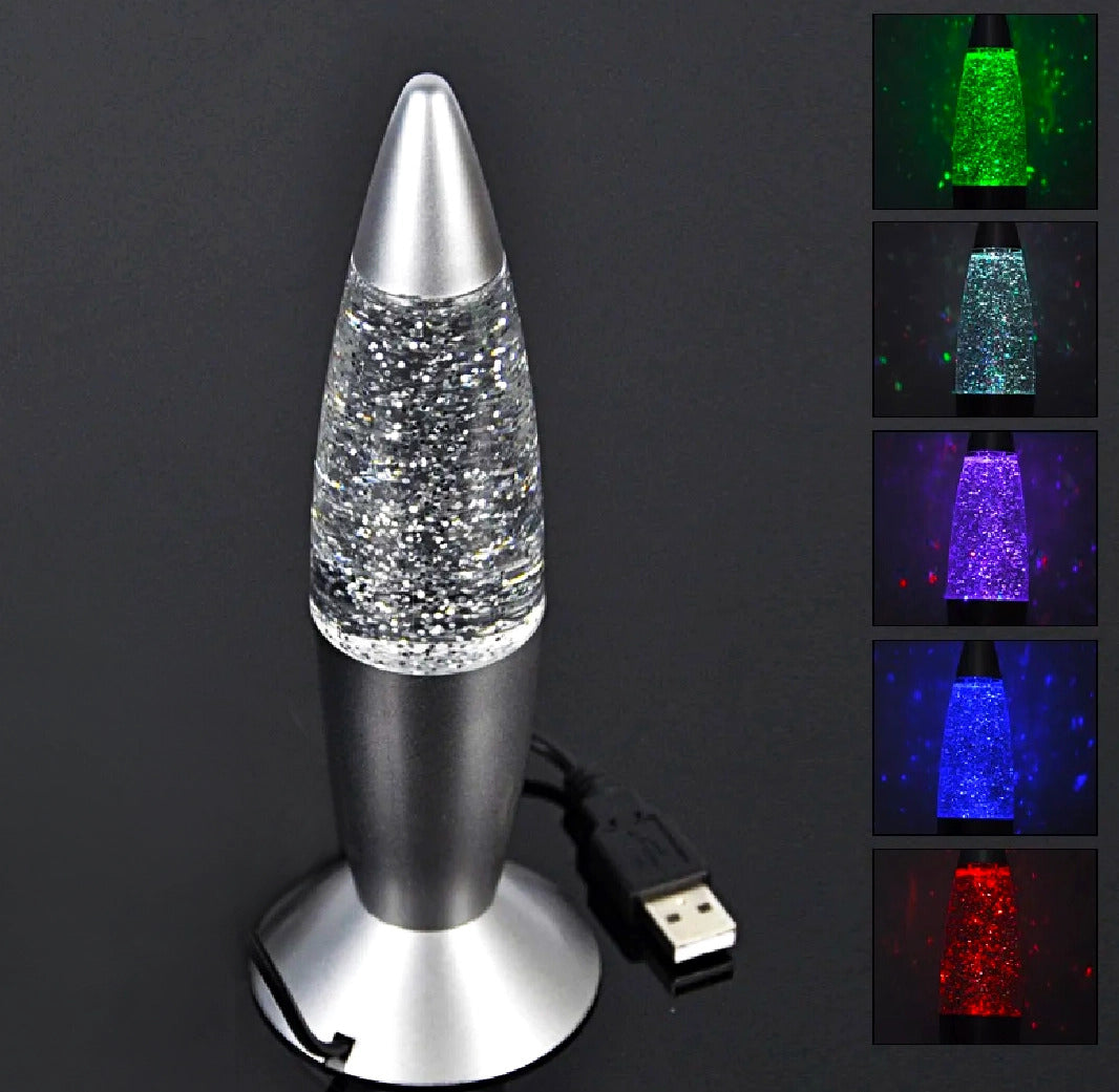 Glitter Motion Mini Lava Lamp Color-Changing Sparkling LED Portable Night Light