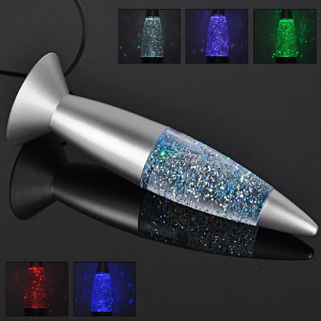 Glitter Motion Mini Lava Lamp Color-Changing Sparkling LED Portable Night Light