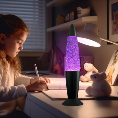 Glitter Motion Mini Lava Lamp Color-Changing Sparkling LED Portable Night Light