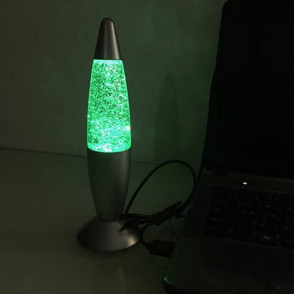 Glitter Motion Mini Lava Lamp Color-Changing Sparkling LED Portable Night Light