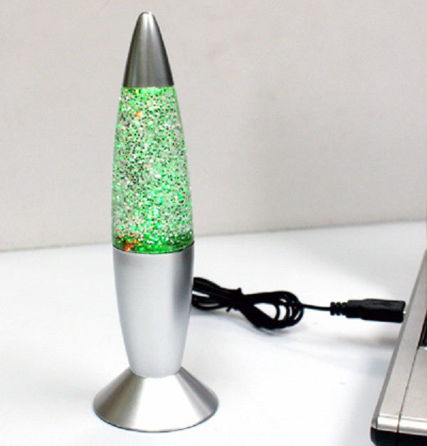 Glitter Motion Mini Lava Lamp Color-Changing Sparkling LED Portable Night Light