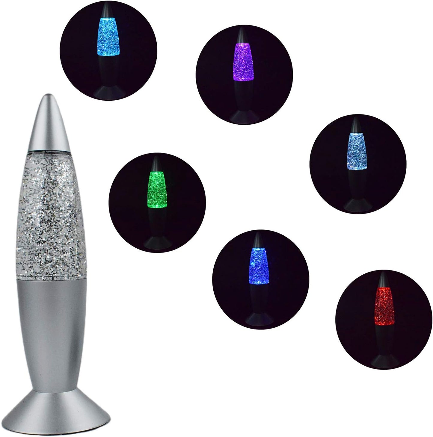 Glitter Motion Mini Lava Lamp Color-Changing Sparkling LED Portable Night Light