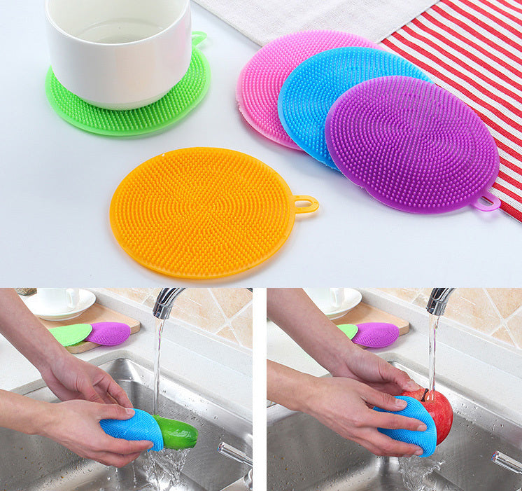 10 X Multifunction Kitchen Silicone Scrubber Cleaning Sponge Cleaner (Blue)