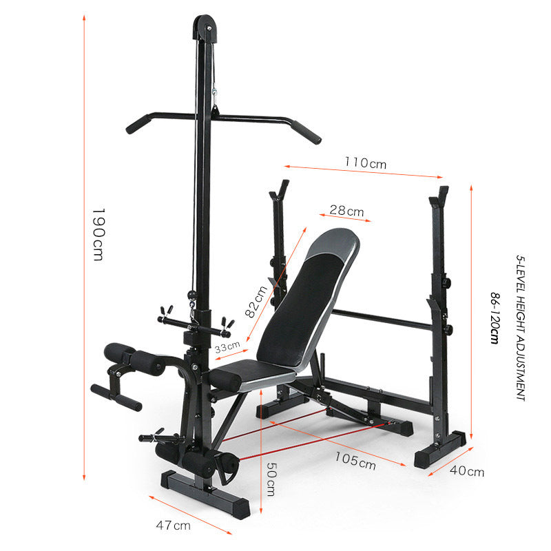 Fitpal 6 In 1 Multi-Station Weight Bench Press Pull Down Home Gym