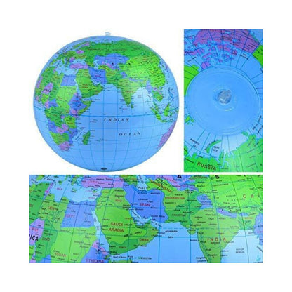 16" Inflatable Globe Earth World Beach Ball