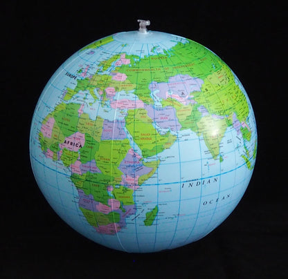 16" Inflatable Globe Earth World Beach Ball