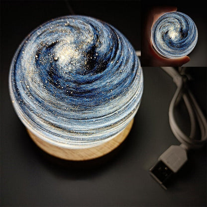 Galaxy Planet Lamp World Globe LED Light Cool Gift Home Office Decor Ornament