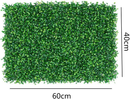 10-Piece Artificial Green Grass Lawn Plants Plastic Turf Hedge Wall (60cm x 40cm)