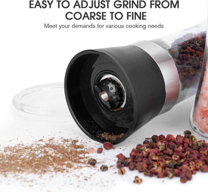 Salt and Pepper Grinder Glass Spice Crusher Mill