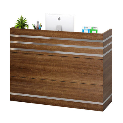 Impressions Reception Desk Counter with Shelves (Walnut)