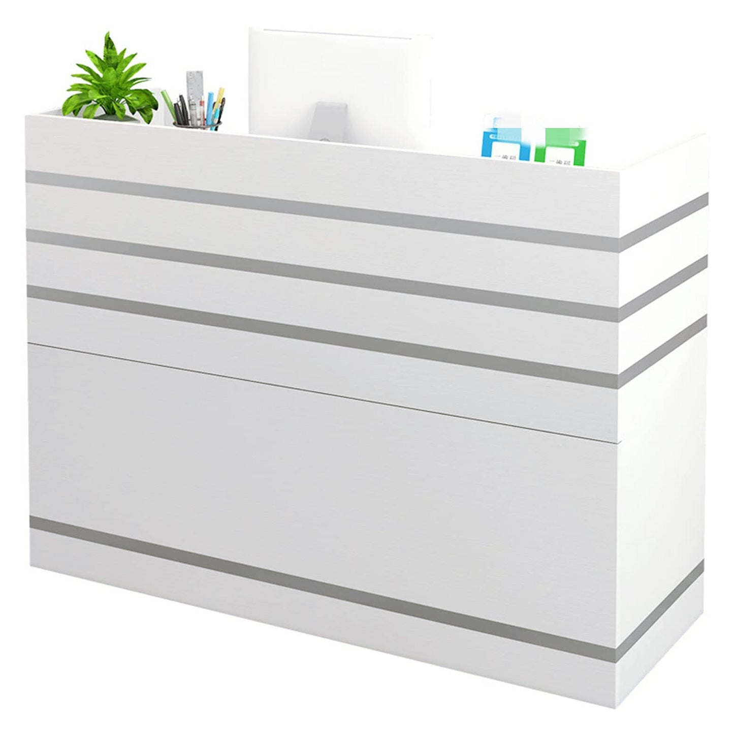 Impressions Large Reception Desk Counter with Shelves