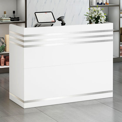 Impressions Large Reception Desk Counter with Shelves