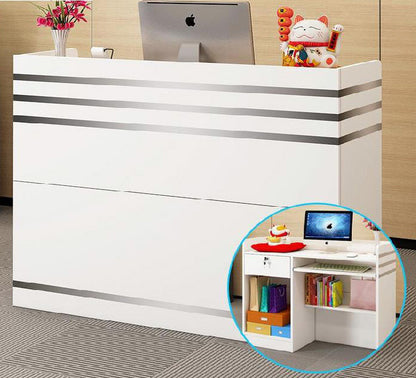 Impressions Large Reception Desk Counter with Shelves