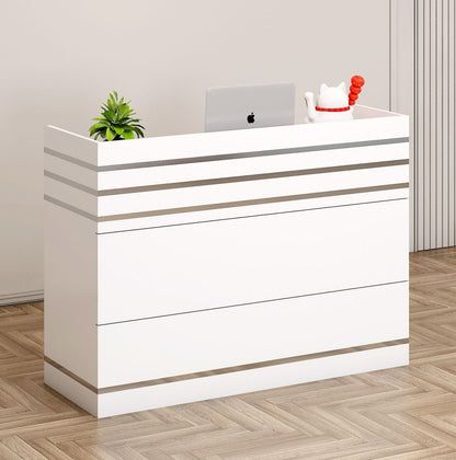 Impressions Large Reception Desk Counter with Shelves