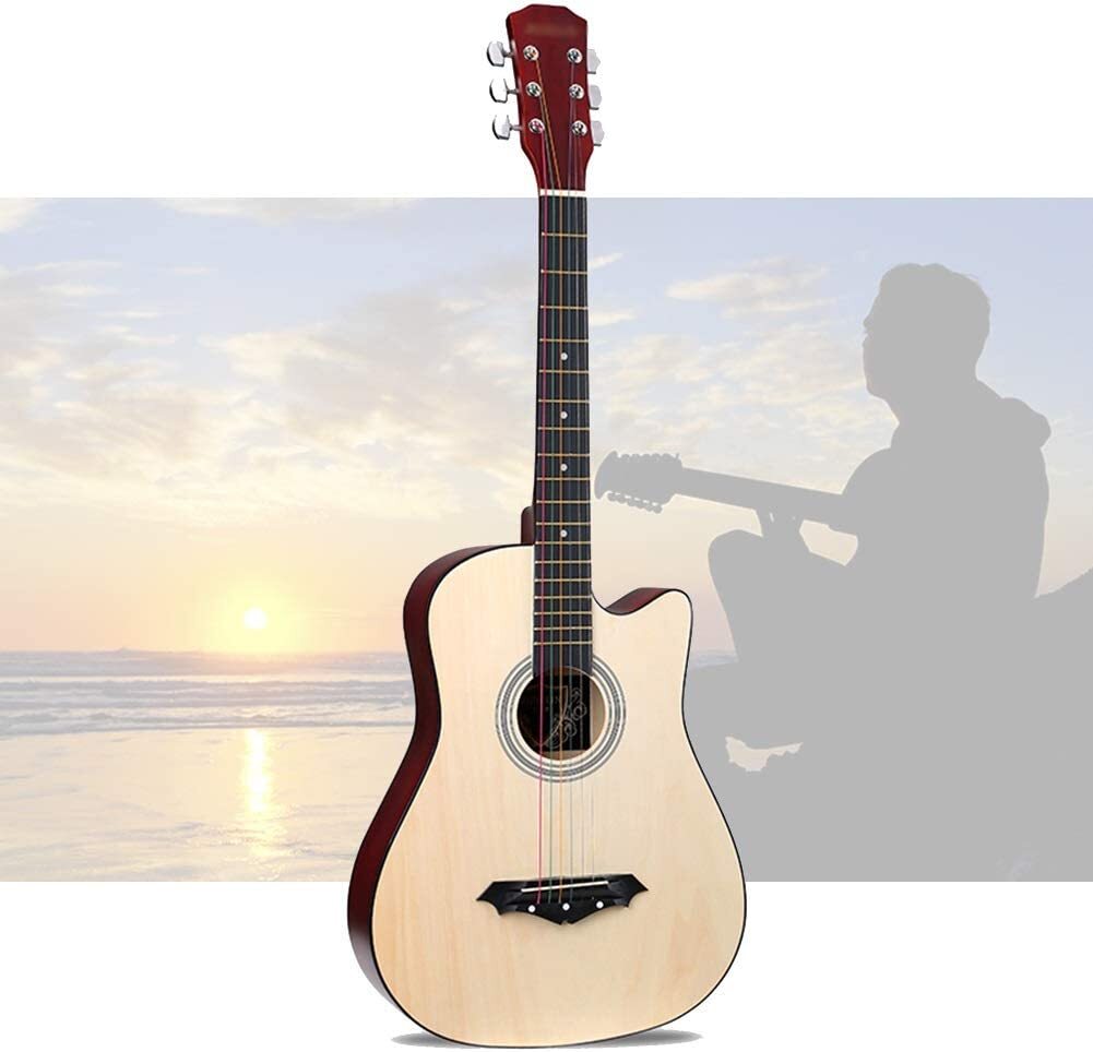 38" Natural Wood Acoustic Guitar