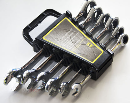 6-Piece Premium Metric Spanner and Gear Wrench Set