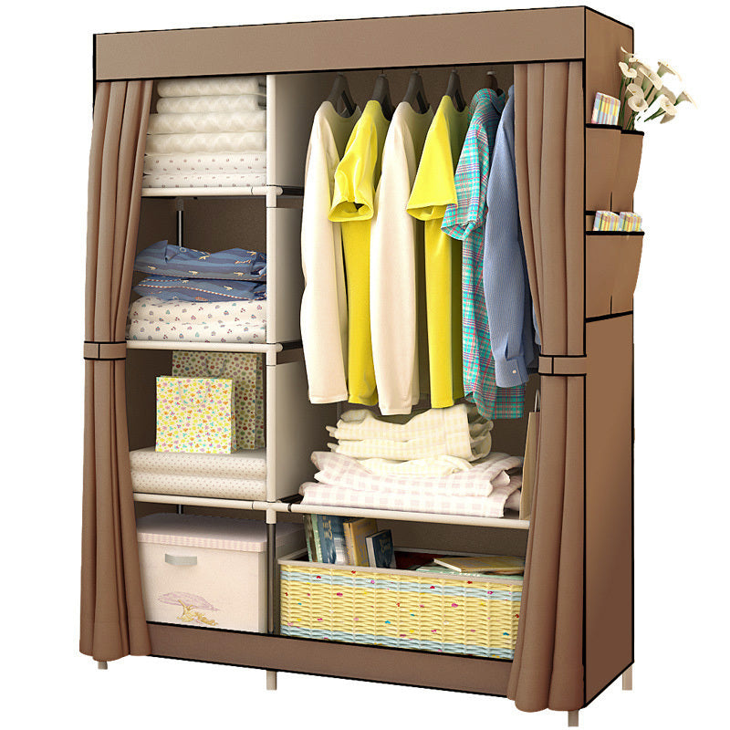 Portable Wardrobe Closet Canvas Clothes Storage