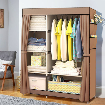 Portable Wardrobe Closet Canvas Clothes Storage