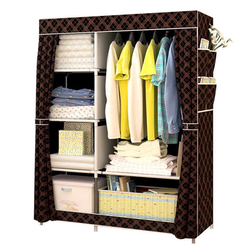 Portable Wardrobe Closet Canvas Clothes Storage