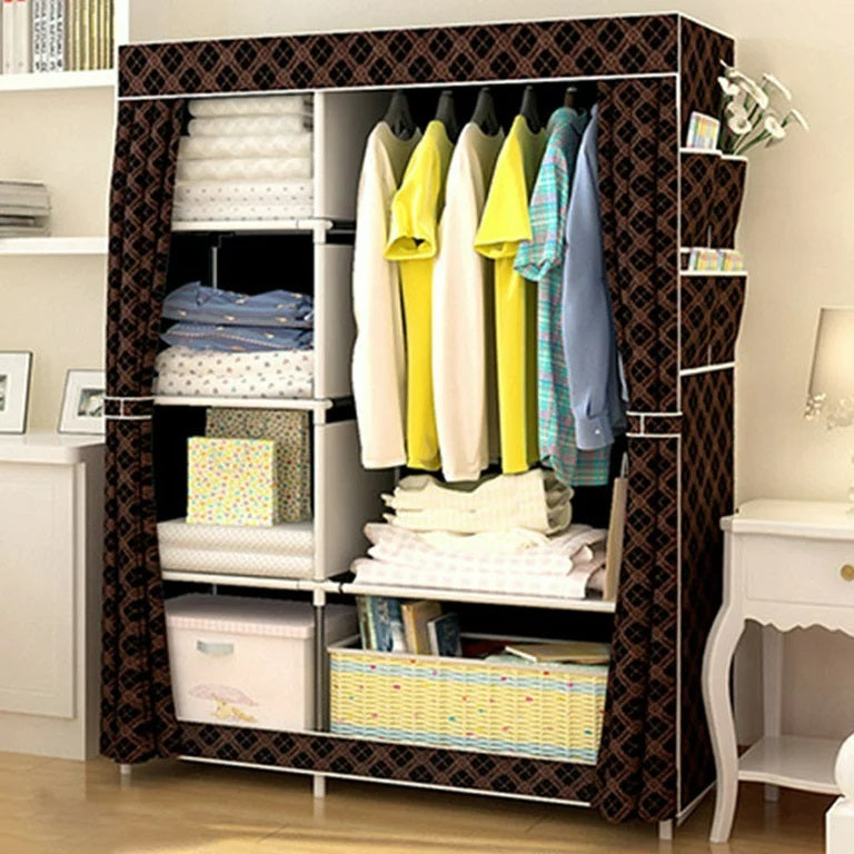 Portable Wardrobe Closet Canvas Clothes Storage