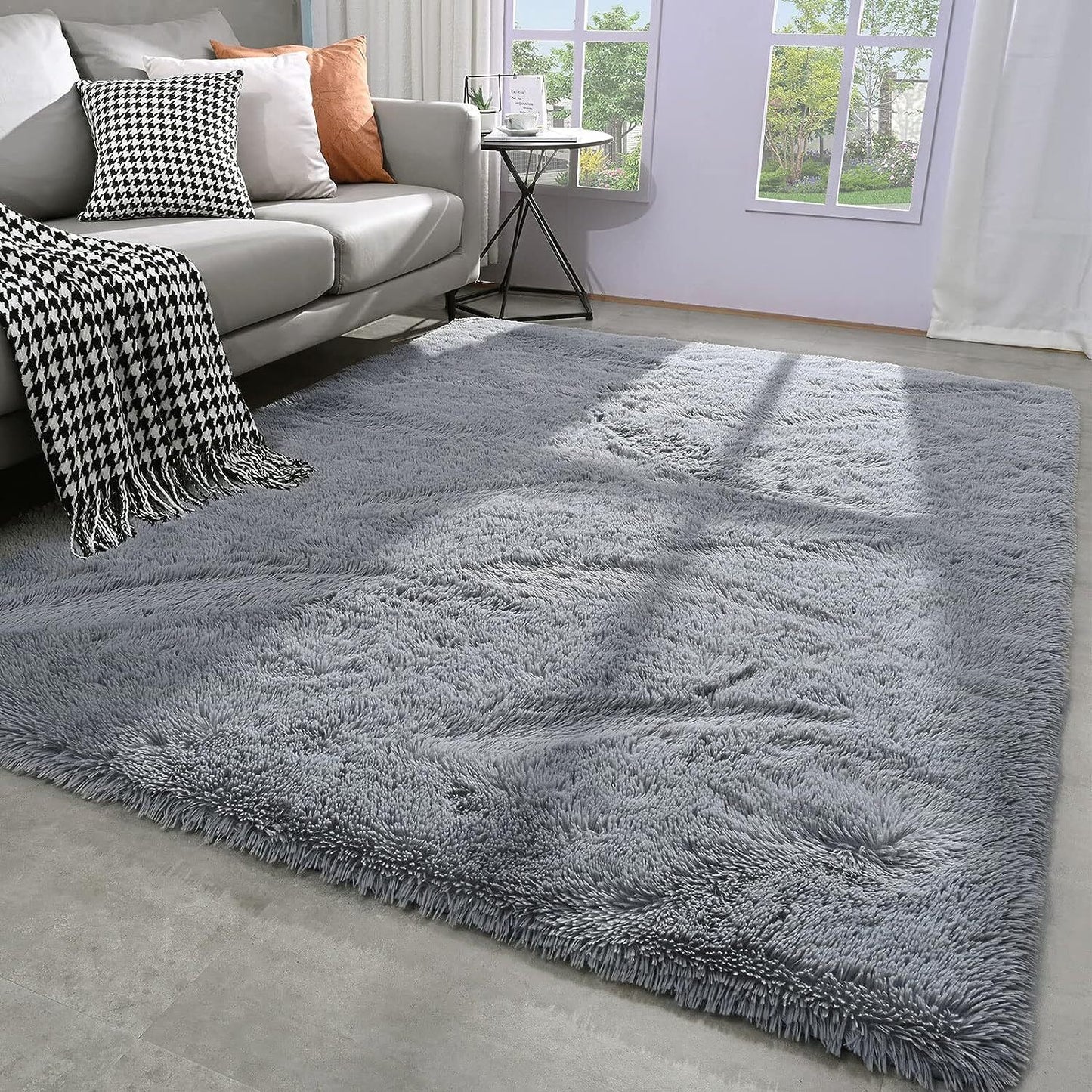 Luxe XL Extra Large Soft Shag Rug Carpet Mat (Grey, 300 x 200)