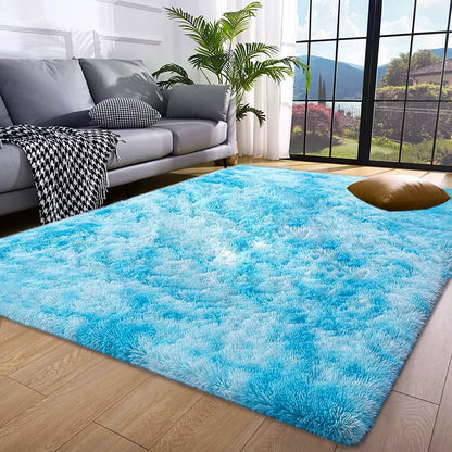 Luxe XL Blue Oasis Soft Shag Rug (300 x 200)