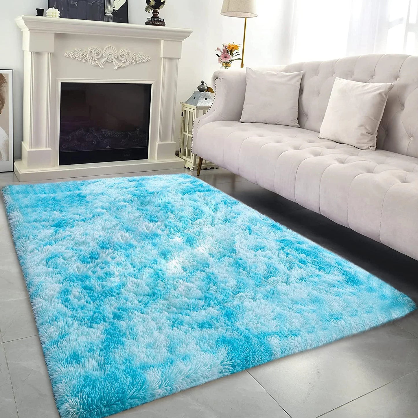 Luxe XL Blue Oasis Soft Shag Rug (300 x 200)