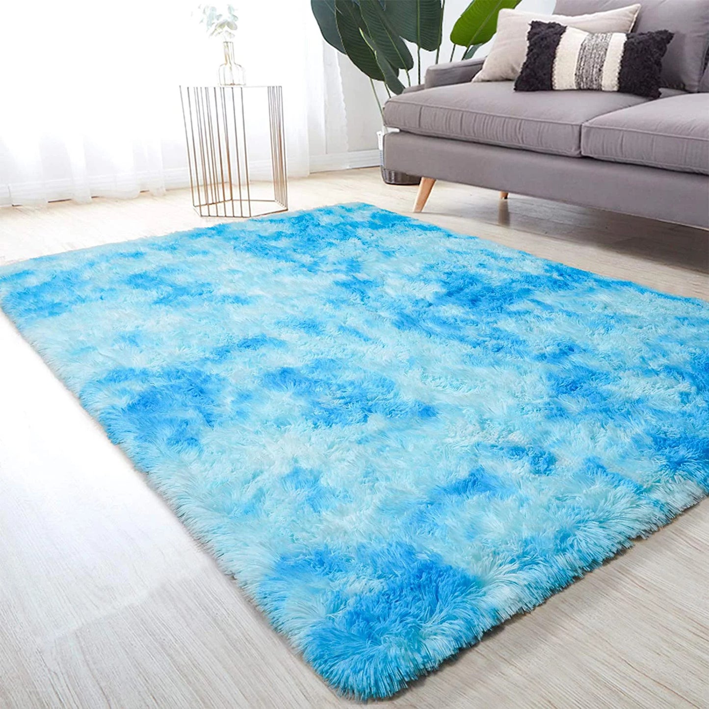 Luxe XL Blue Oasis Soft Shag Rug (300 x 200)