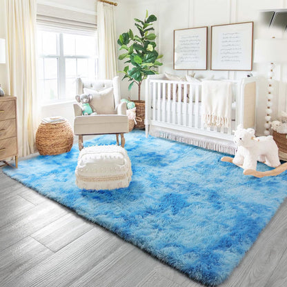 Luxe XL Blue Oasis Soft Shag Rug (300 x 200)