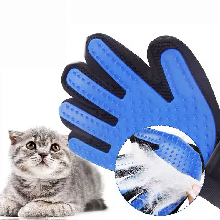 Magic Pet Grooming Glove Gentle Deshedding Cat Dog Hair Remover Brush