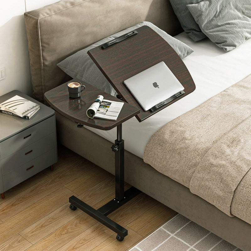 Motif 2-in-1 Adjustable Portable Sofa Bed Side Table Laptop Desk with Wheels (Black Walnut)