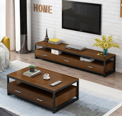 Athena Designer Coffee Table with Drawers (Walnut)