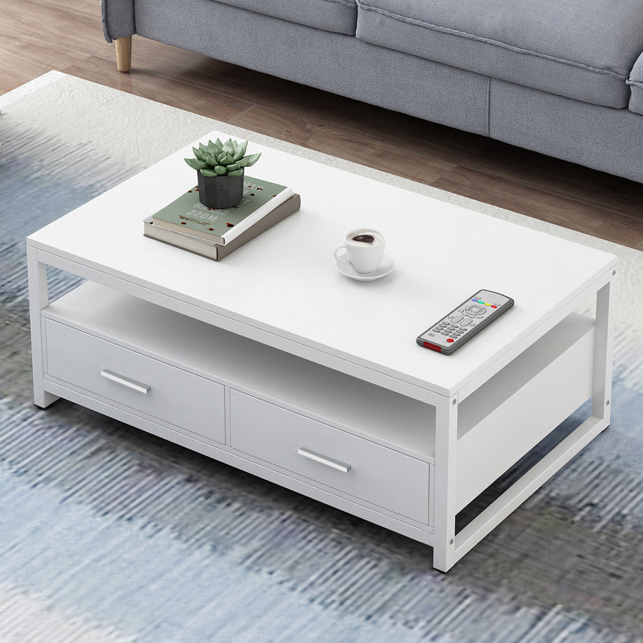 Athena Designer Coffee Table with Drawers (White)