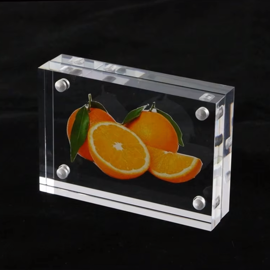 Solid Acrylic Block 3D Display Photo Frame 4 x 6