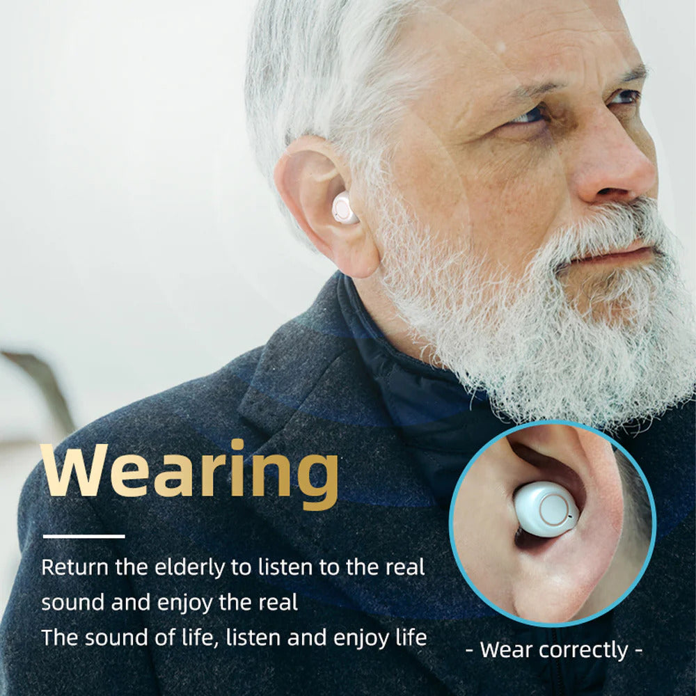 Rechargeable Hearing Aid Wireless Sound Amplifier with Noise Canceling